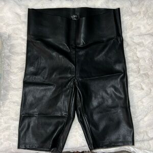 Loft faux leather biker shorts